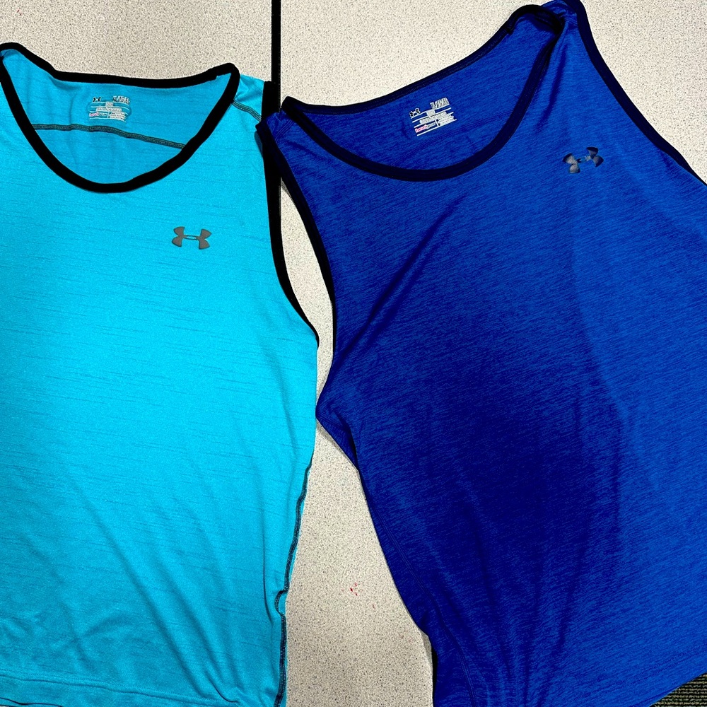 Men’s Under Armour tanks, size XL, loose fit